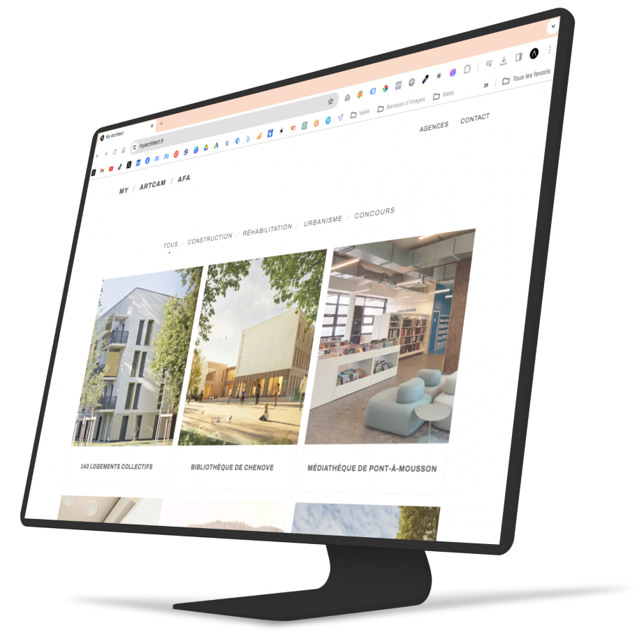 Ordinateur utilisé pour consulter le site web de My Architect