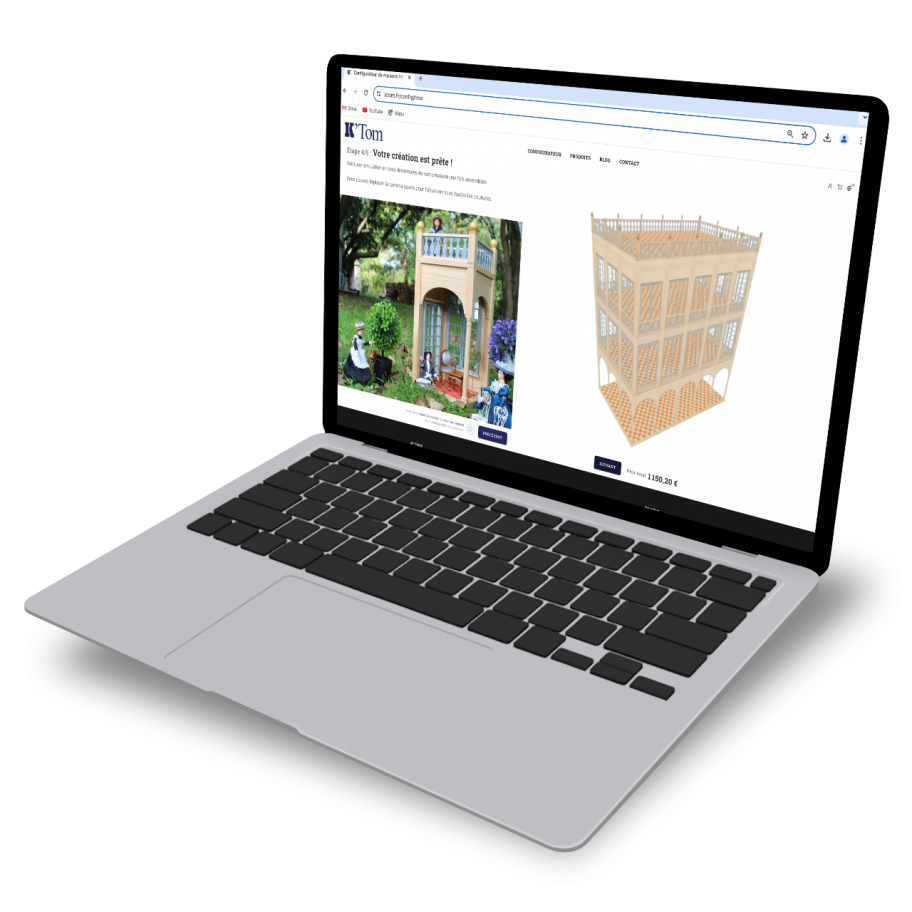 Mockup ordinateur sur la page du configurateur K'Tom