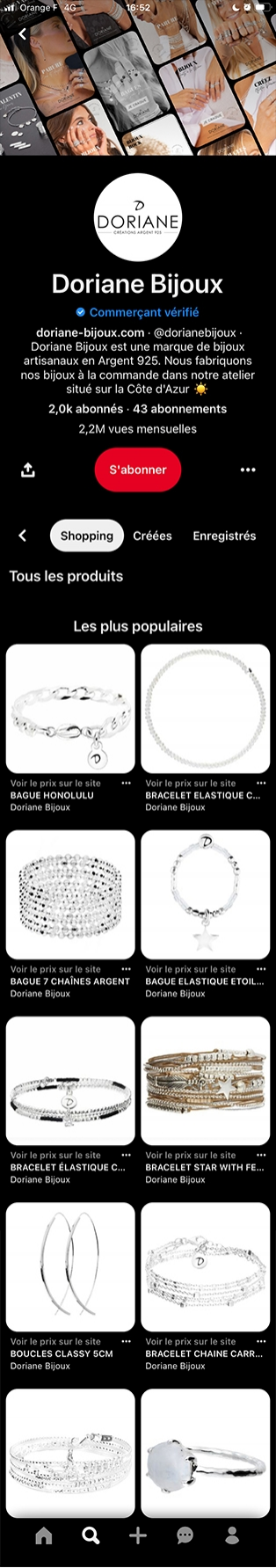 Pinterest Ads Doriane Bijoux